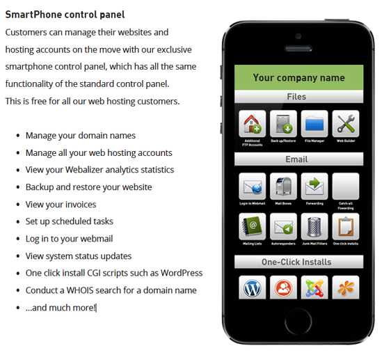 Some of the features available with our hosting packages